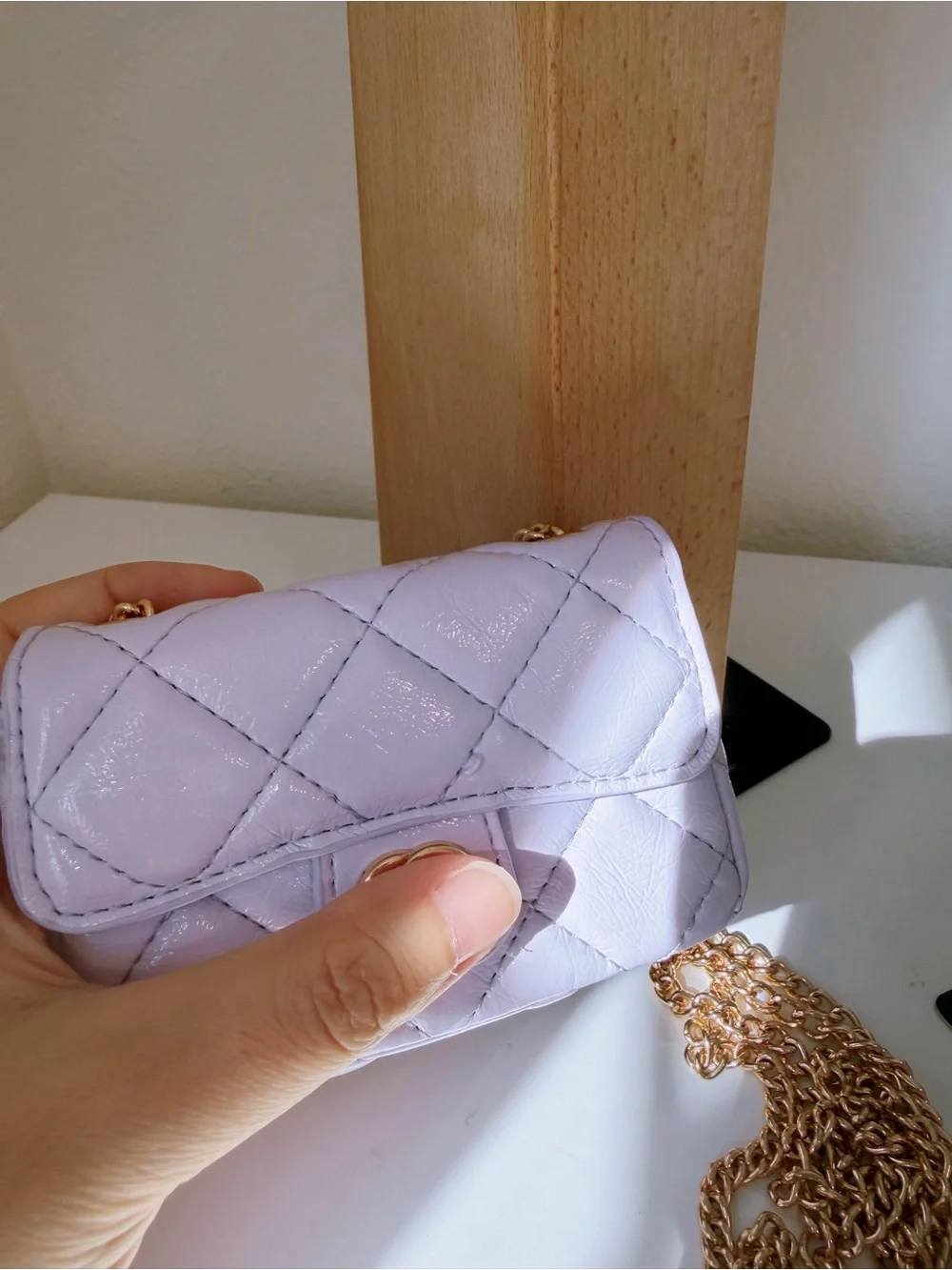 Lavender Quilted Mini Crossbody Card Holder 💜